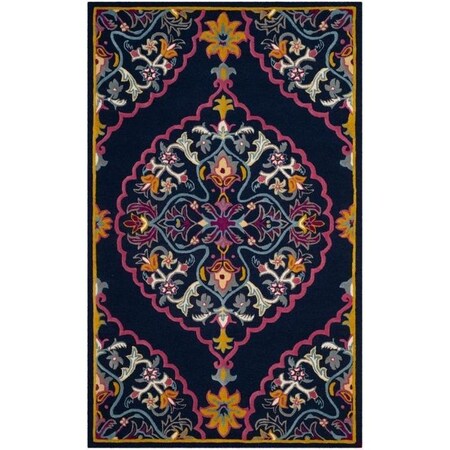Safavieh Bellagio Hand Tufted Round Area RugNavy Blue & Multicolor 5 x 5 ft. BLG605C-5R